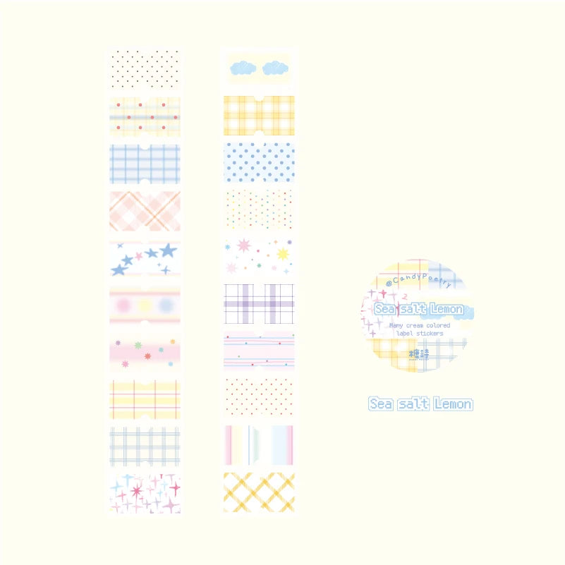 1Roll Pastel Glitter Synthetic Paper Masking Tape Scrapbook Washi Tape DIY Stationery Journaling Supplie Notebook Decoration Qme 3