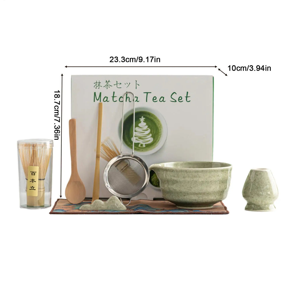 Tea Ceremony Complete Ceramic Chasen Bowl Scoop Holder Japanese Qme