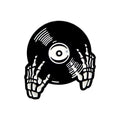 Punk Music Lovers Enamel Pin Good Vibes Tape DJ Vinyl Record Player Badge Brooch Lapel Pins Jeans Shirt Jewelry Gifts Wholesale Qme style 1