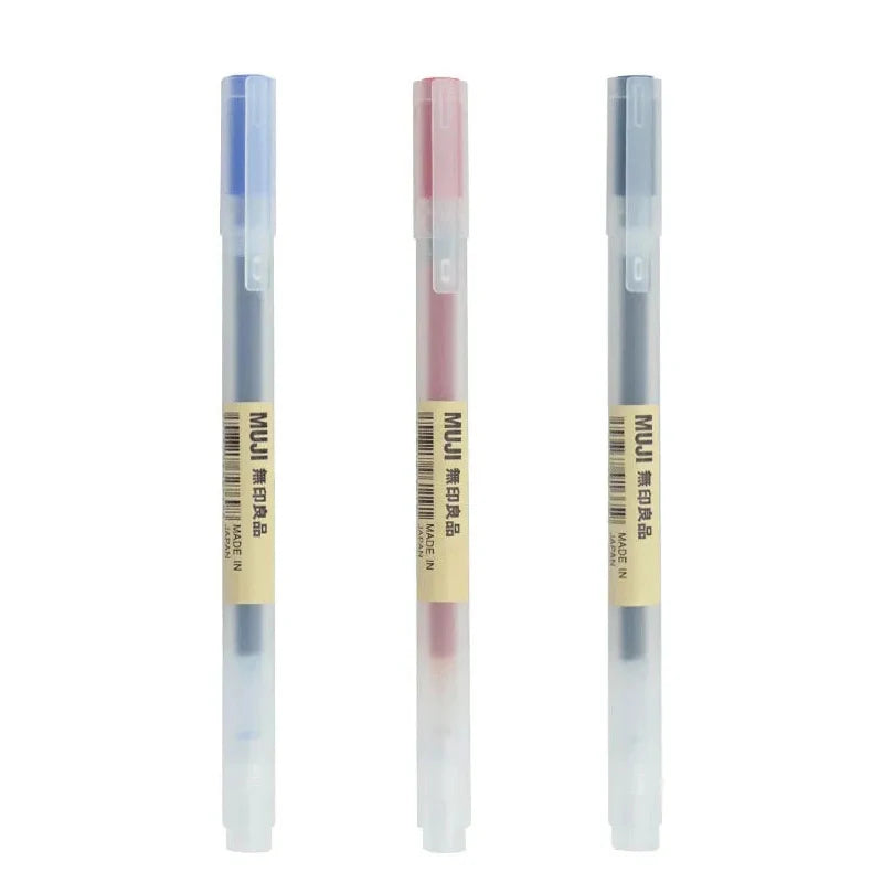 3-6Pcs Kawaii Gel Pen Black/Red/Blue 0.5mm Ink MUJIs Gel Pen Office School Ballpoint Pen Writing Stationery Qme 0.5mm 3pcs set