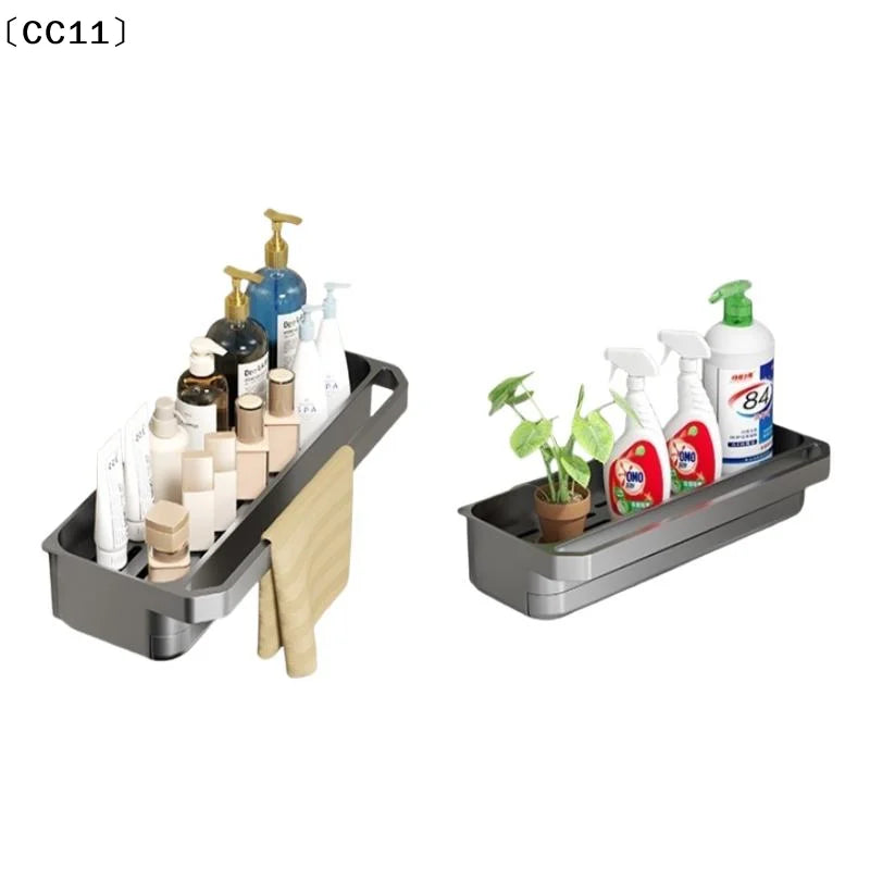 No-drill Kitchen Sponge Drying Rack Sink Caddy Dish Soap Towel Bar Qme