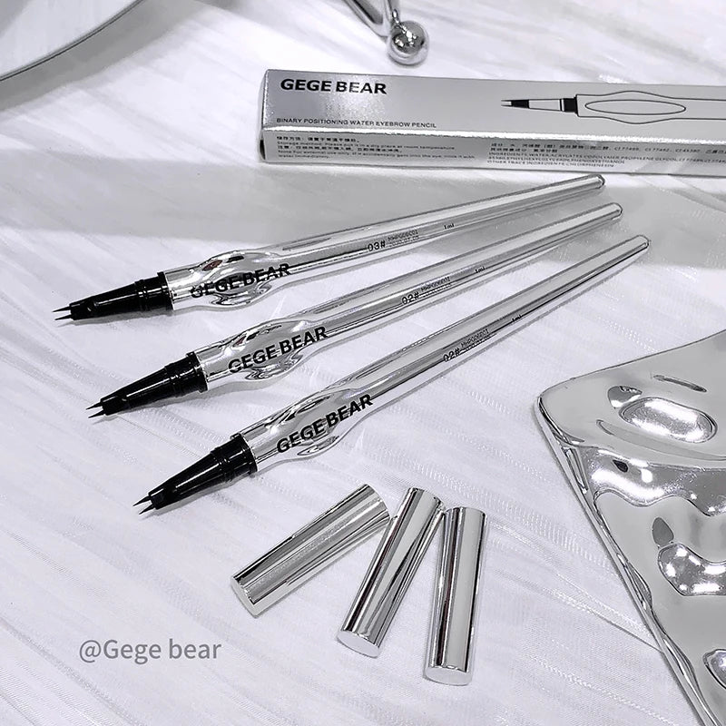 Two-prong Eyebrow Pen Women Gege Bear Long-lasting Natural Strokes Qme