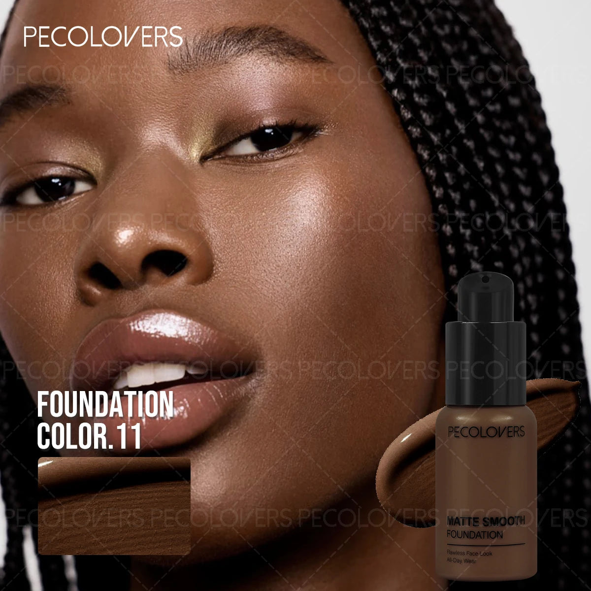 24H Oil-control Full Coverage Face Foundation Strong Concealer Light Qme 11