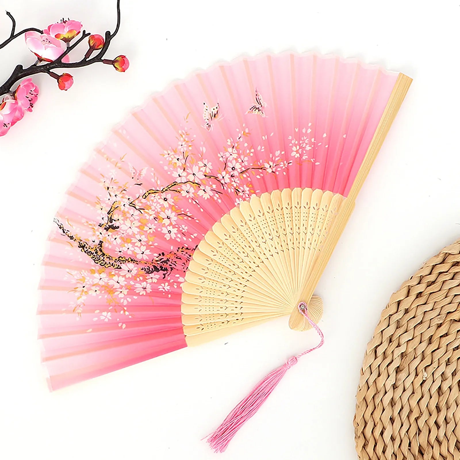 Chinese Style Folding Wood Dance Fans Hollow Ribs Elegant Vintage Style Trim Handheld Fan Foldable Wedding Party Home Decor Qme One Size T
