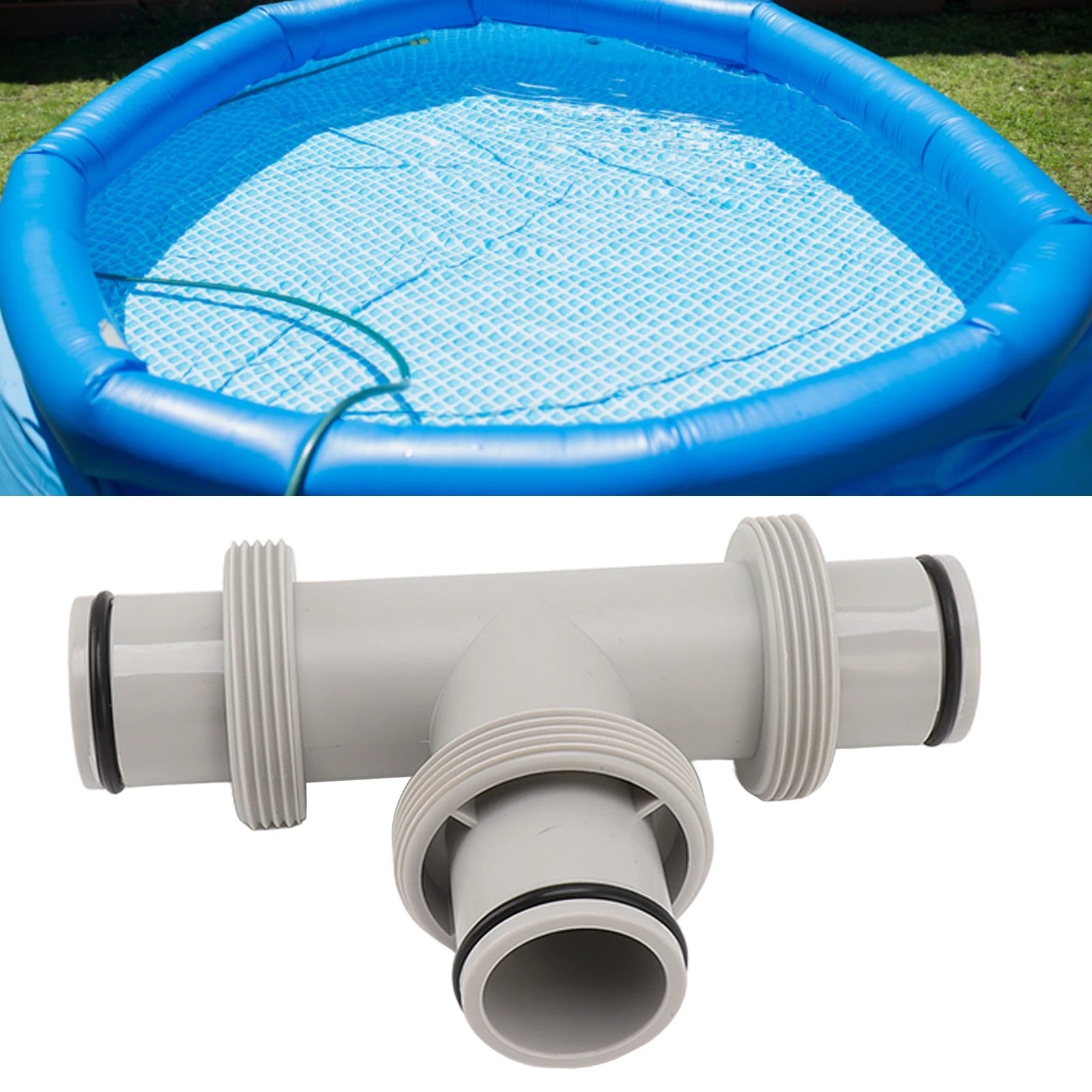 2 In 1 T Shape Split Swimming Pool Hose Plunger Valve Replacement Fitting For Pool Pump Filter Circulation System Maintenance Qme