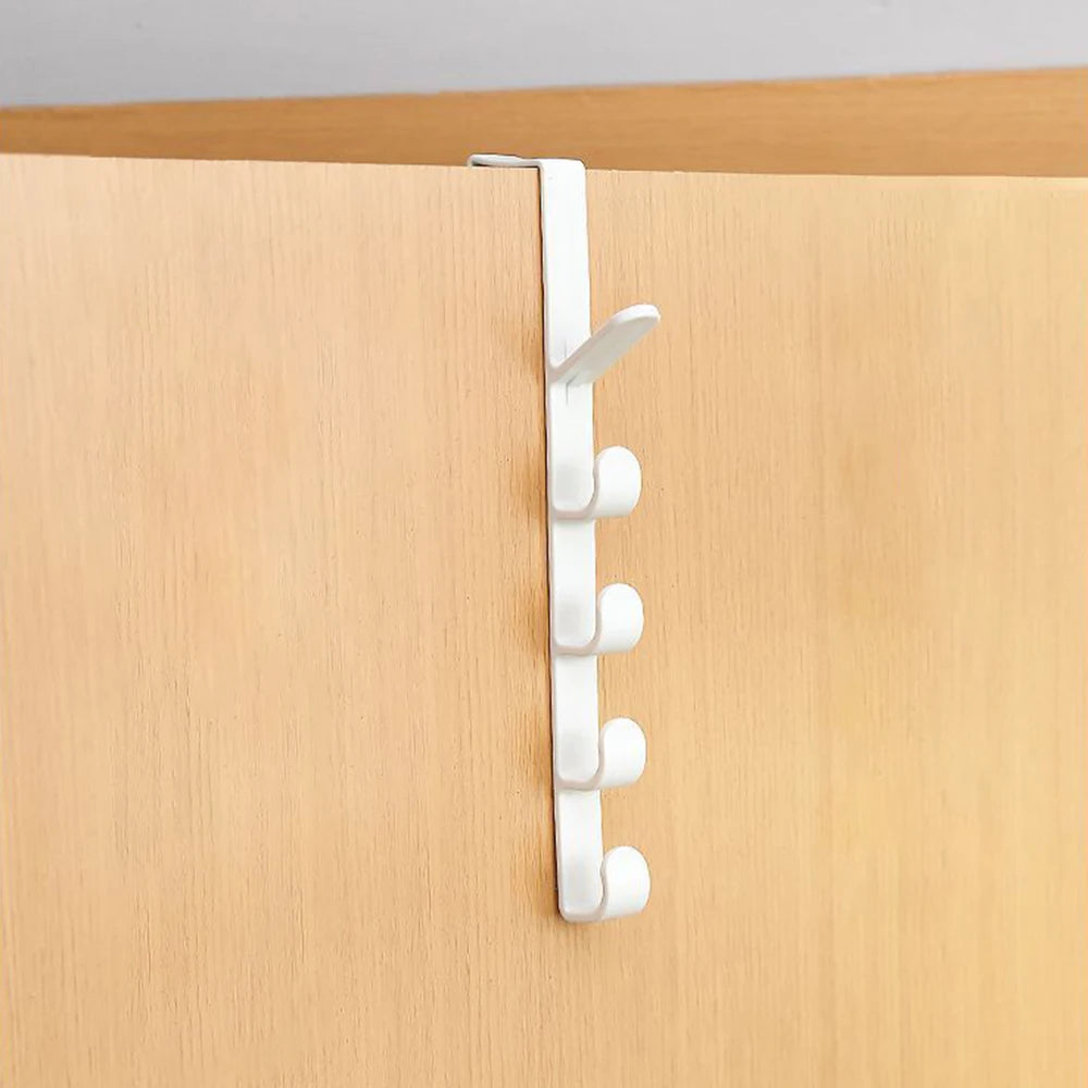 Behind the Door Coat Hook Hanger Behind the Door Cabinet Wardrobe Dormitory Door Hook Storage Rack Qme White