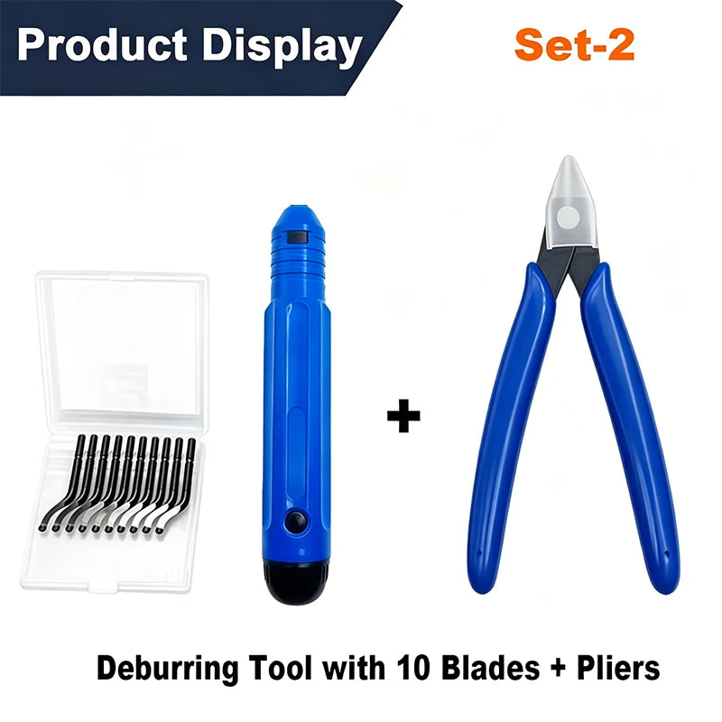 3D Printing Tool Deburring Knife Diagonal Pliers for PLA/PETG Materials Rotating Deburring Blade 3D Printer Parts DIY Tools Qme Set 2 No plug