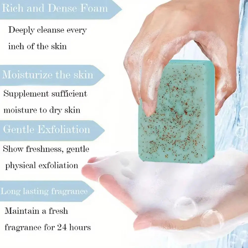 Scrub Soap Bars Men Women Seaweed Particle Cleaning Polishing Qme