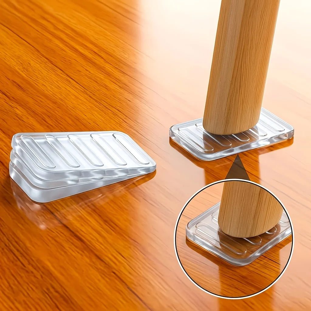 4pcs Adjustable Table Levelers, Anti Slip Furniture Feet Leveling Pads for Table Chair Cabinet Sofa, Sturdy Table Leg Level Qme