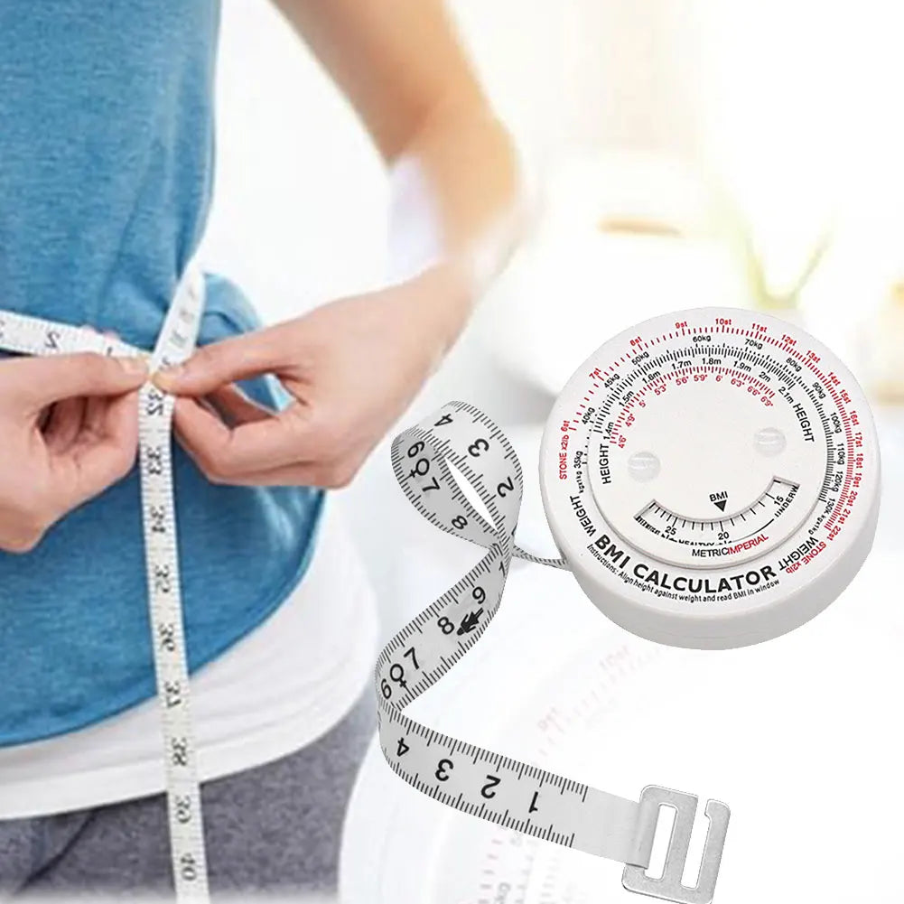 1 PC150cm BMI Body Mass Index Retractable Tape Calculator Diet Tape Measures Tools Multi-Functional BMI Tape Measure Qme Default Title