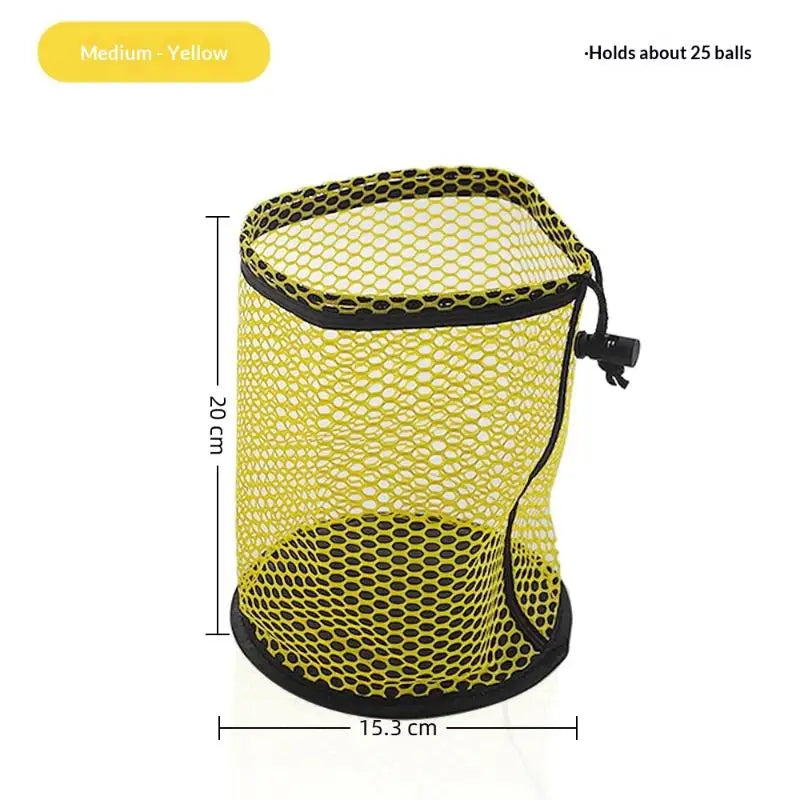 Golf Ball Bag Drawstring Pouch Can Hold 12/25/50 Balls Multipurpose Sports Mesh Net Bag Portable Golf Organizer Golf Accessories Qme M Yellow
