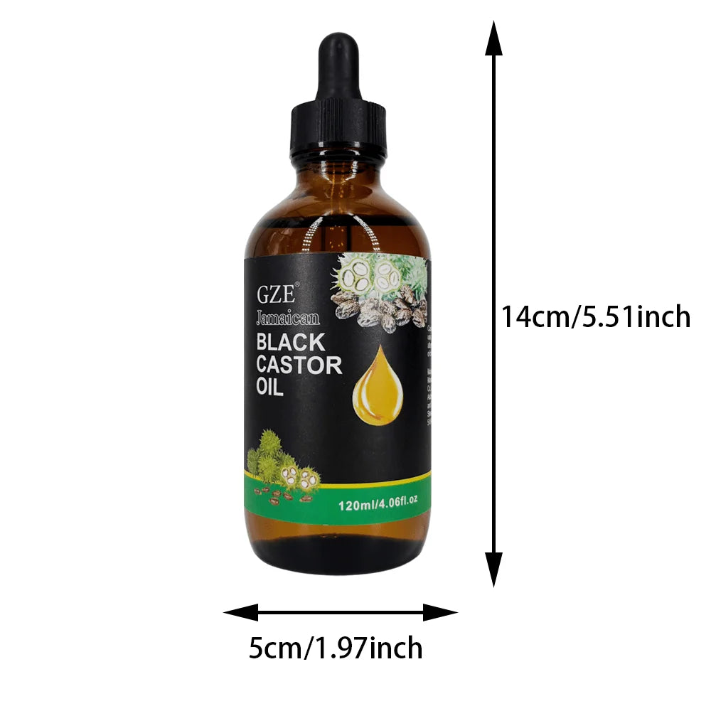 GZE Jamaican Black Castor Oil - Cold Pressed Hair Moisturizing for Hair, Lash & Eyelash Strength, Shine & Scalp Care Qme