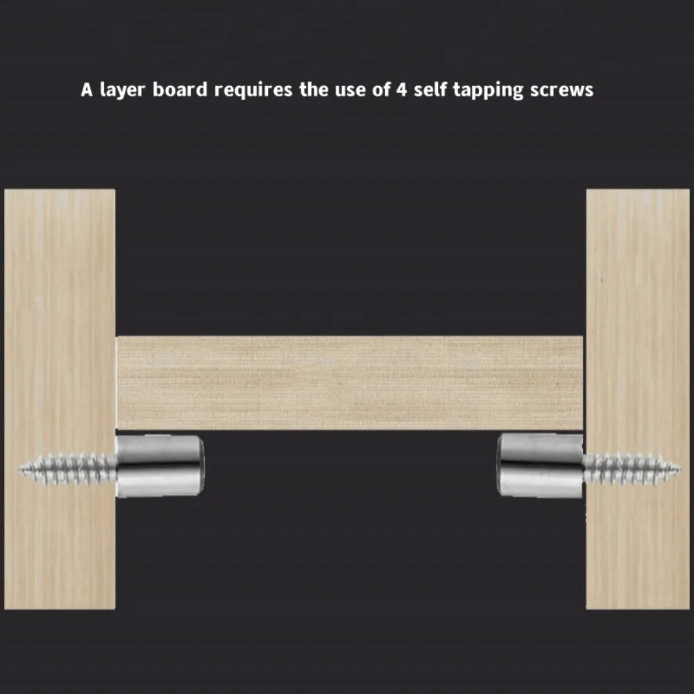 New Cross Self Tapping Screw Wardrobe Layer Plate Holder Cabinet Glass Partition Nails Fixed Screw Shelf with Non-Slip Sleeve Qme
