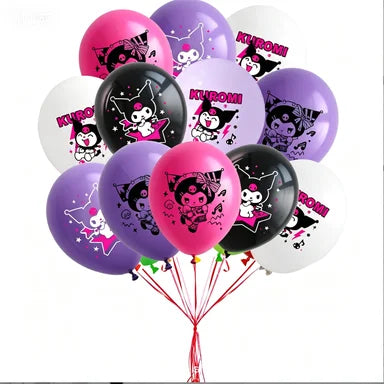 Hello Kitty Kuromi-themed Latex Balloon Decorations Student Birthday Qme Set of 18 1