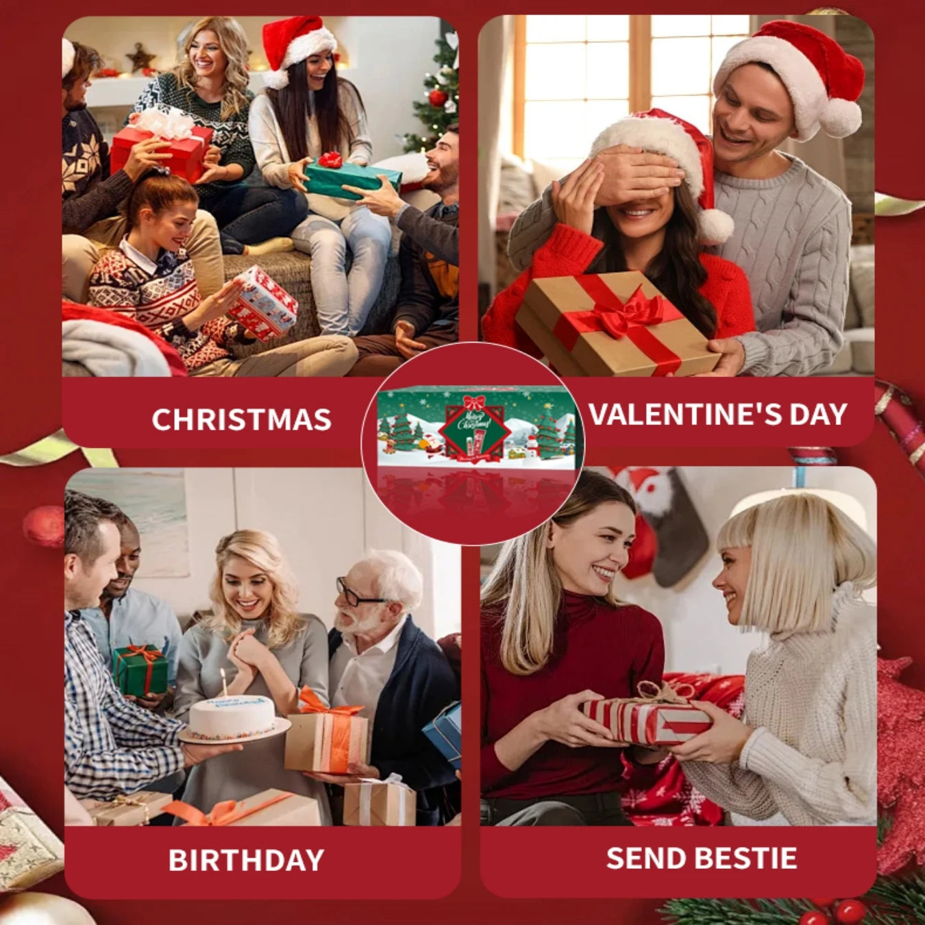 Christmas Gift Set Distribution 120PCS/Box in Bulk, Lip Balm in Bulk, Hand Cream in Bulk, Christmas Cards, Gift Gauze Bags Qme