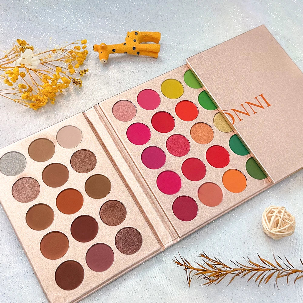 65 Colors Eyeshadow Palette Rose Gold Shades Highly Pigmented Matte Qme 02