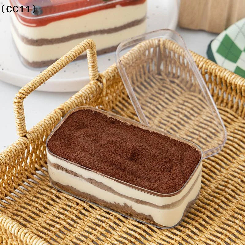 Snack Cookie Storage Boxes Tiramisu Packing Transparent PP Bakery Qme