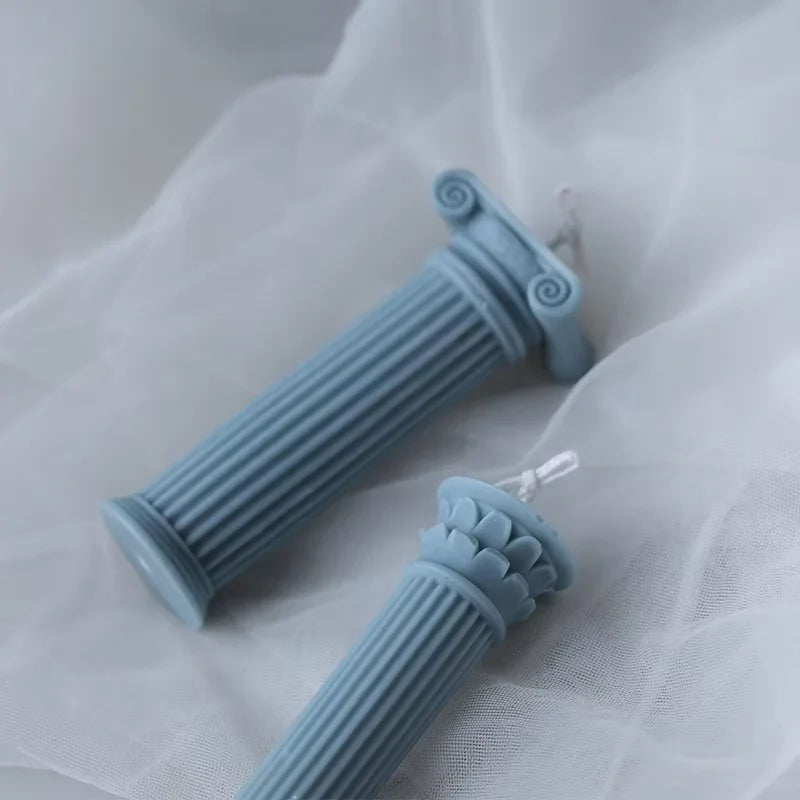 New European Roman Pillar Mold Aromatherapy Candle Mold Kitchen Baking Chocolate Molds Retro Home DecorDIY Gypsum Ornament Mould Qme