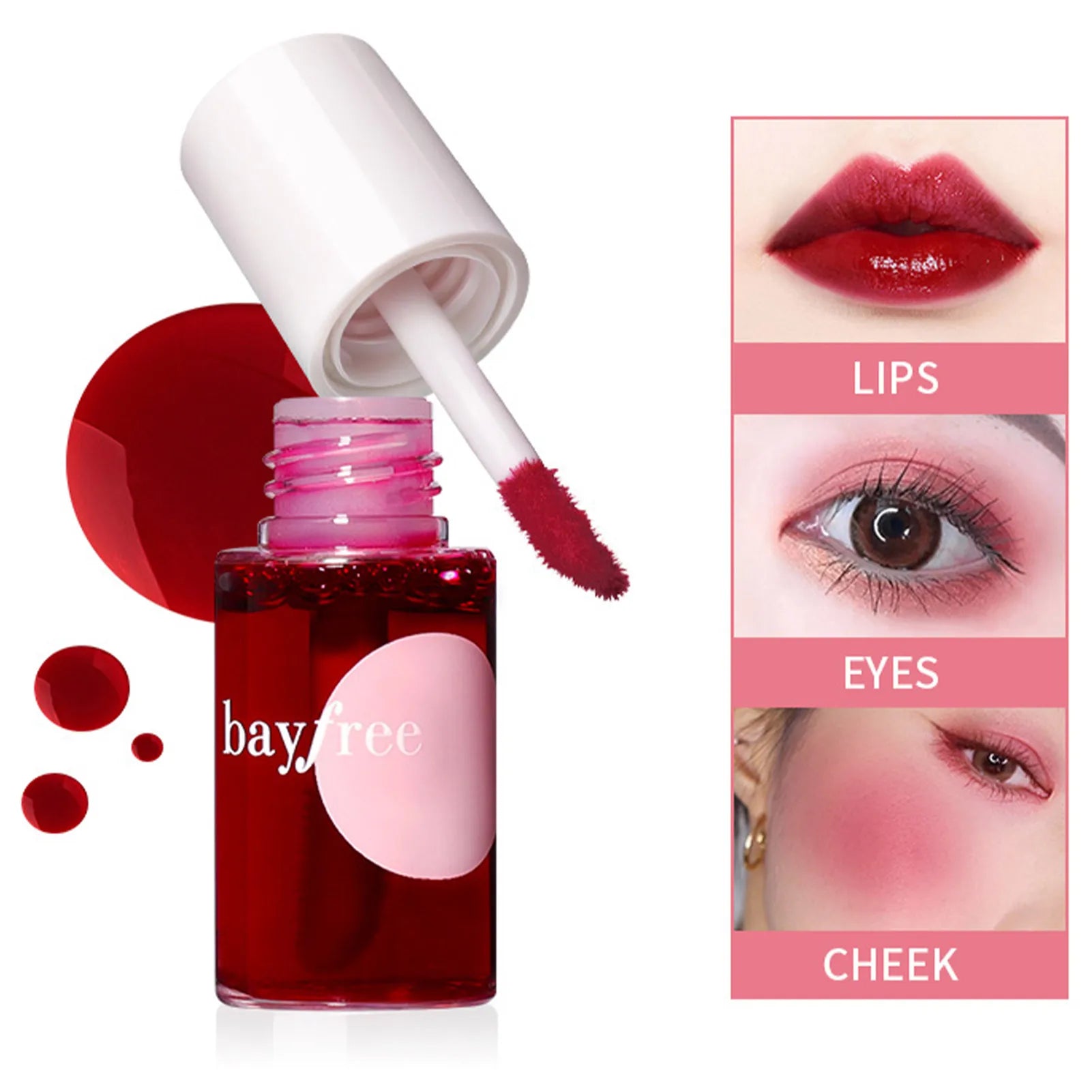 Silky Liquid Lipstick Lip Stain Tint Natural Effect Lips Eyes Cheeks Liquid LipTint Lip Gloss Makeup Tint Dyeing Lipstick Qme