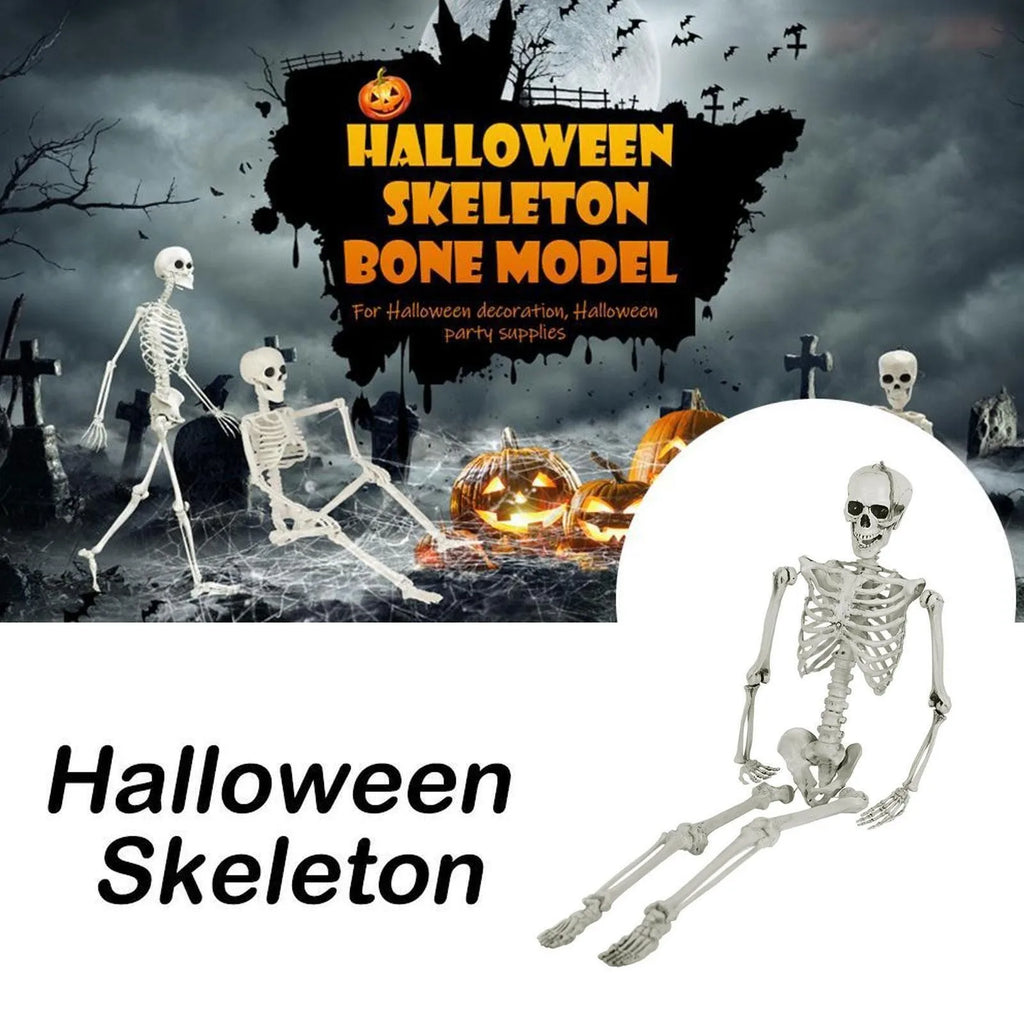 Halloween Skeleton Decors Full Body Faux Human Skeleton Decoration Props Festival Decorations White Skull Frame Qme