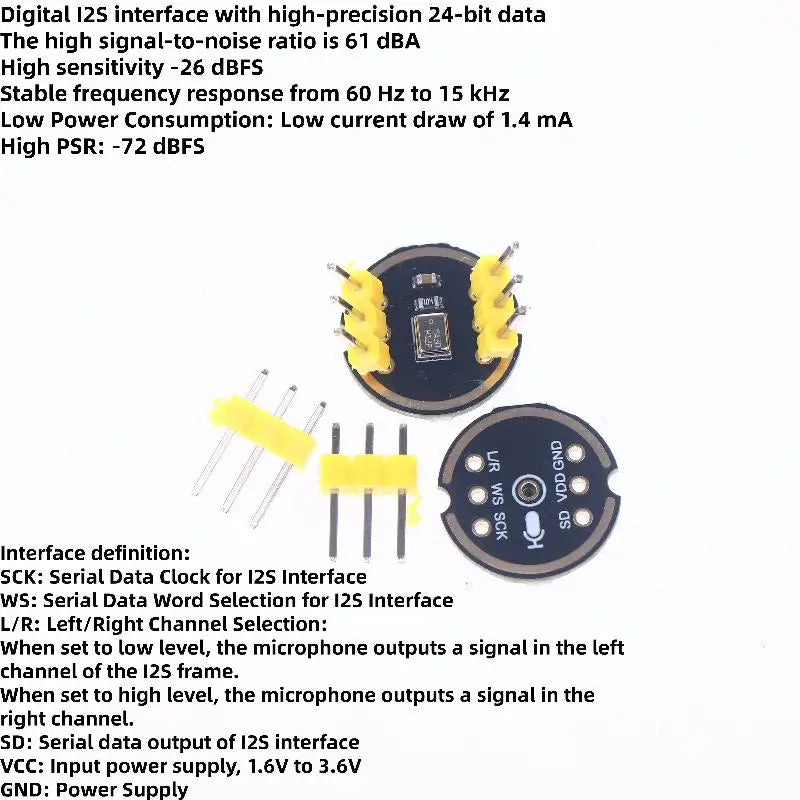 Ultra-small Sized MS3625 INMP441 Omnidirectional Digital Microphone Qme