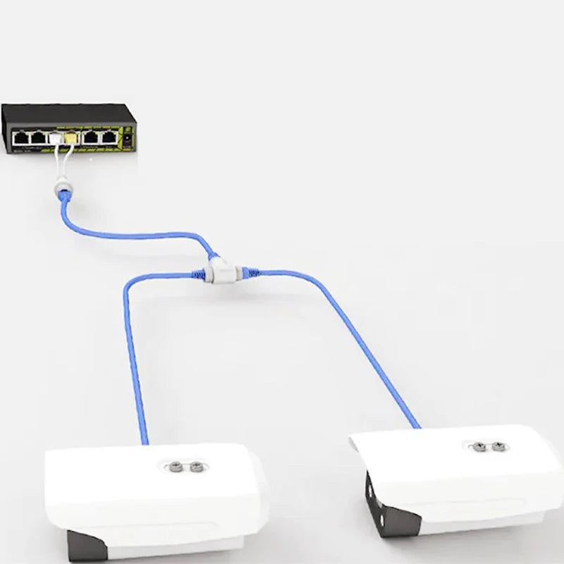 3PCS 1 to 2 POE Combiner Splitter 12V Centralized Power Supply Converter Network Power Synthesizer Splitter Qme