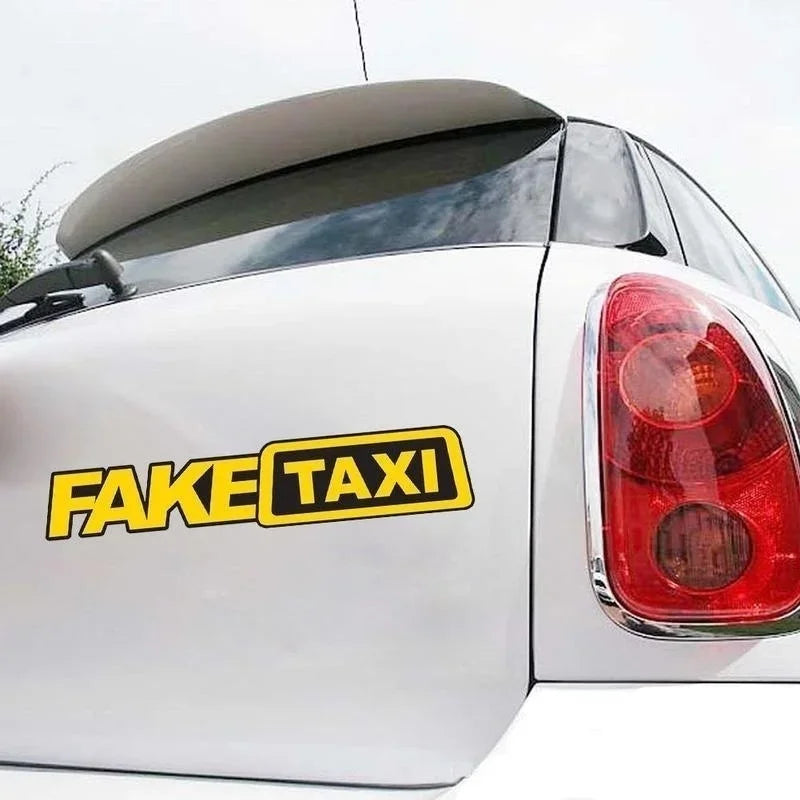 1Pcs Fake Taxi Sticker Funny Car Window Stickers Creative and Personalized Creative Patterns Car Glass Decoration Accessories Qme