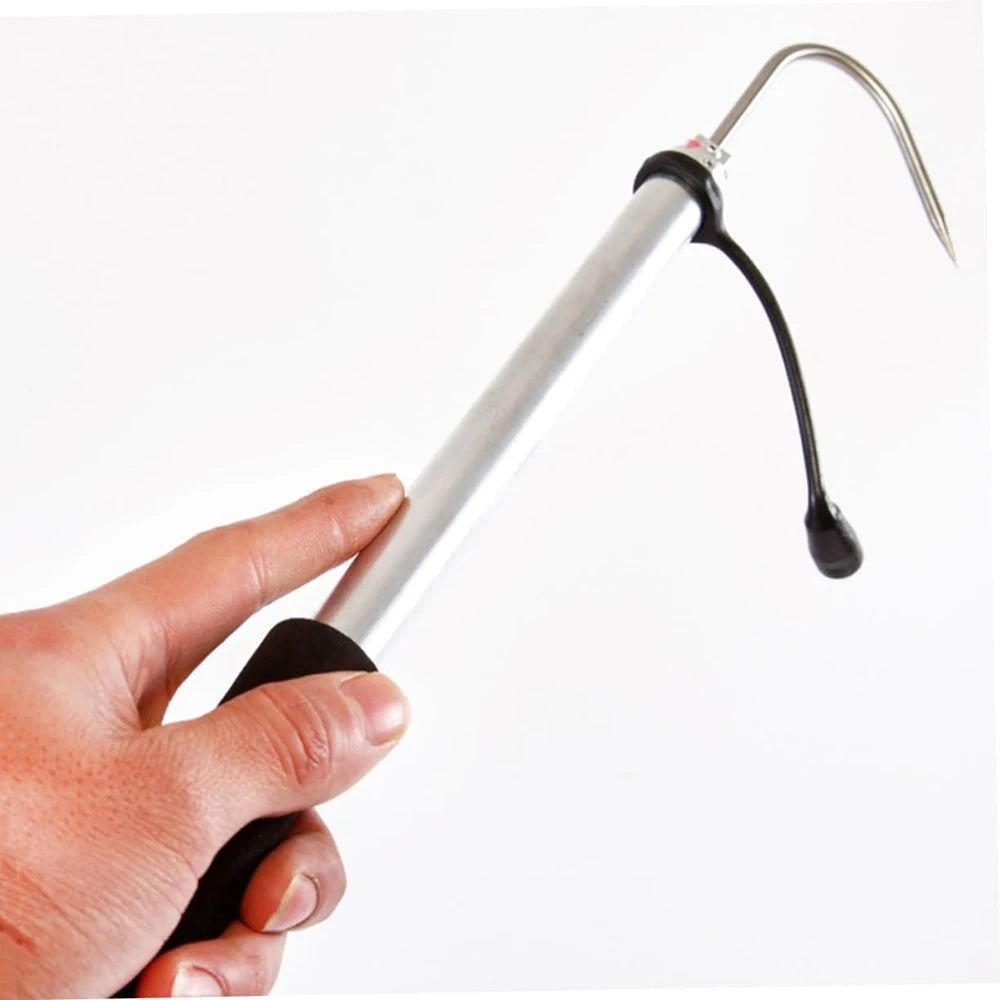Telescopic Fish Gaff Stainless Steel Ice Sea Fishing Spear Hook Flexible Fishing Gaff Holder Spear Hook Gripper Tool Accessories Qme