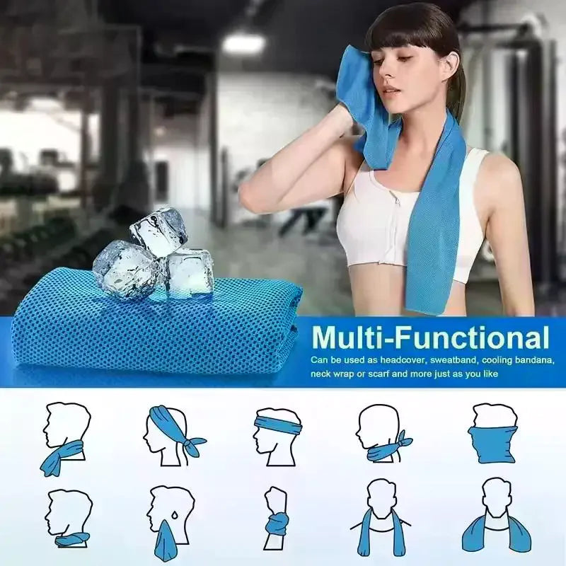 Cooling Towel Neck Wraps Storage Box Chilly Pads Quick Dry Portable Qme