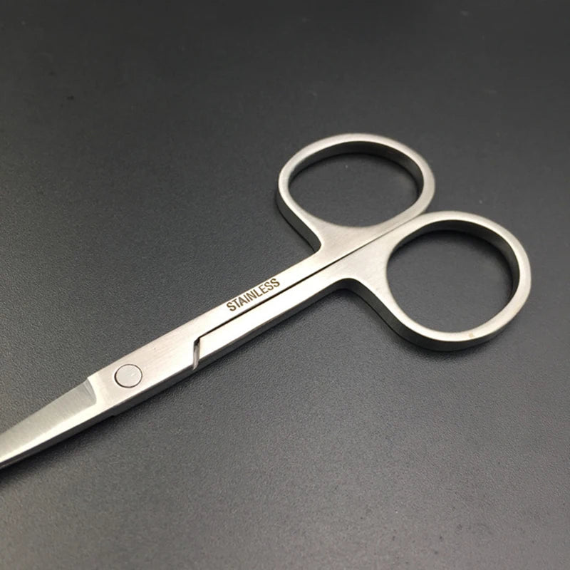 Professional Stainles Scissor Manicure Tool For Nails Eyebrow Nose Eyelash Cuticle Scissors Curved Pedicure Scissors Makeup Tool Qme