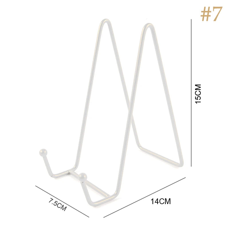 Iron Art Magazine Display Stand Dish Rack Picture Frame Photo Book Pedestal Holder Storage Ornaments Tabletop Art Qme 7
