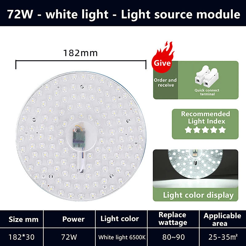 Magnetic Suction LED Panel Circle Ring Light 12W 18W 24W 36W 48W 72W Qme 72W white light
