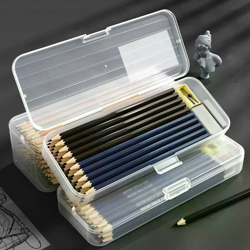 Fashion Pencil Cases Simple Matte Transparent Box High-capacity Qme
