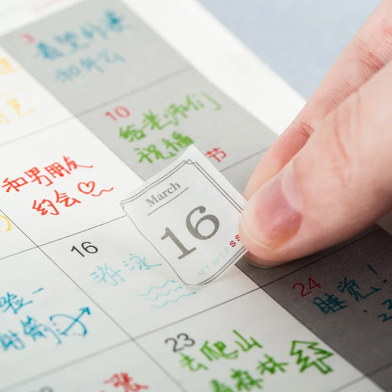 365 Days Date Sticker 12 Sheets Calendar Labels Journal Stickers DIY Qme