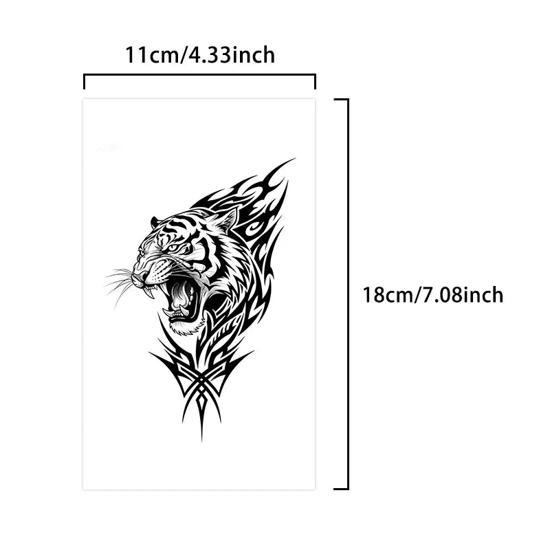 Large Tiger Herbal Juice Tattoo Sticker Waterproof Temporary Tattoo for Men Women Arm Body Art Qme HC913