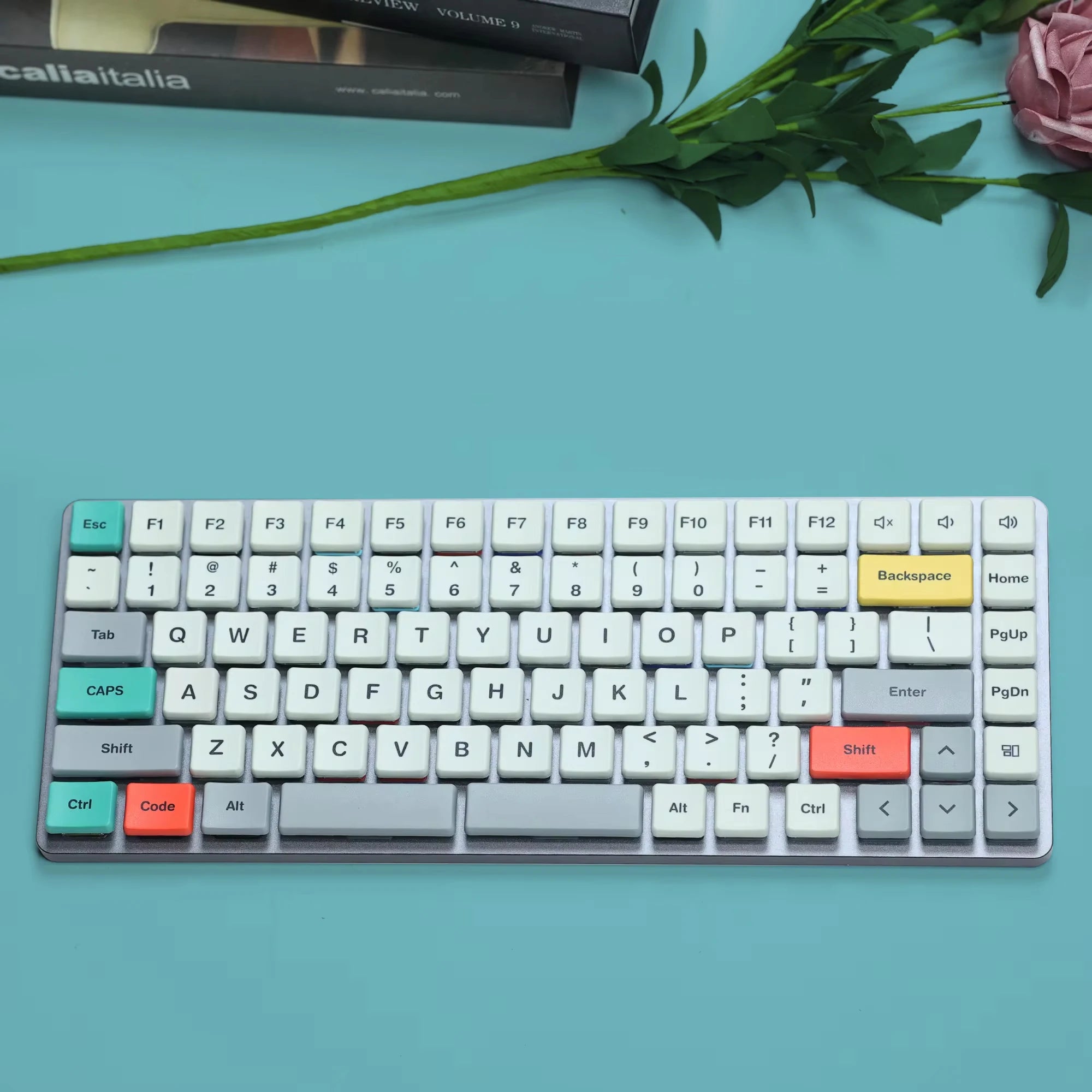 CHOSFOX Low Profile PBT Choc Keycaps for Kailh 1350 Low Profile Switch Mechanical Keyboard Ultra Thin Keycaps Qme