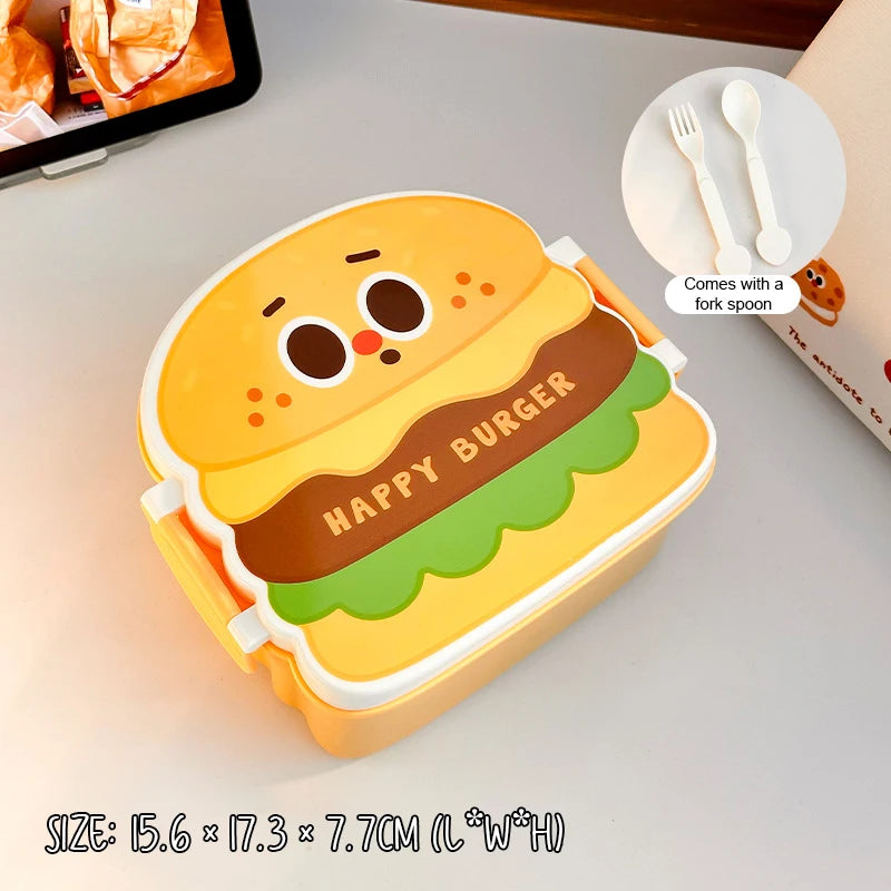 CC11Student Lunch Box Bento Salad Fruit Separation Preservation Qme 15.6CM yellow