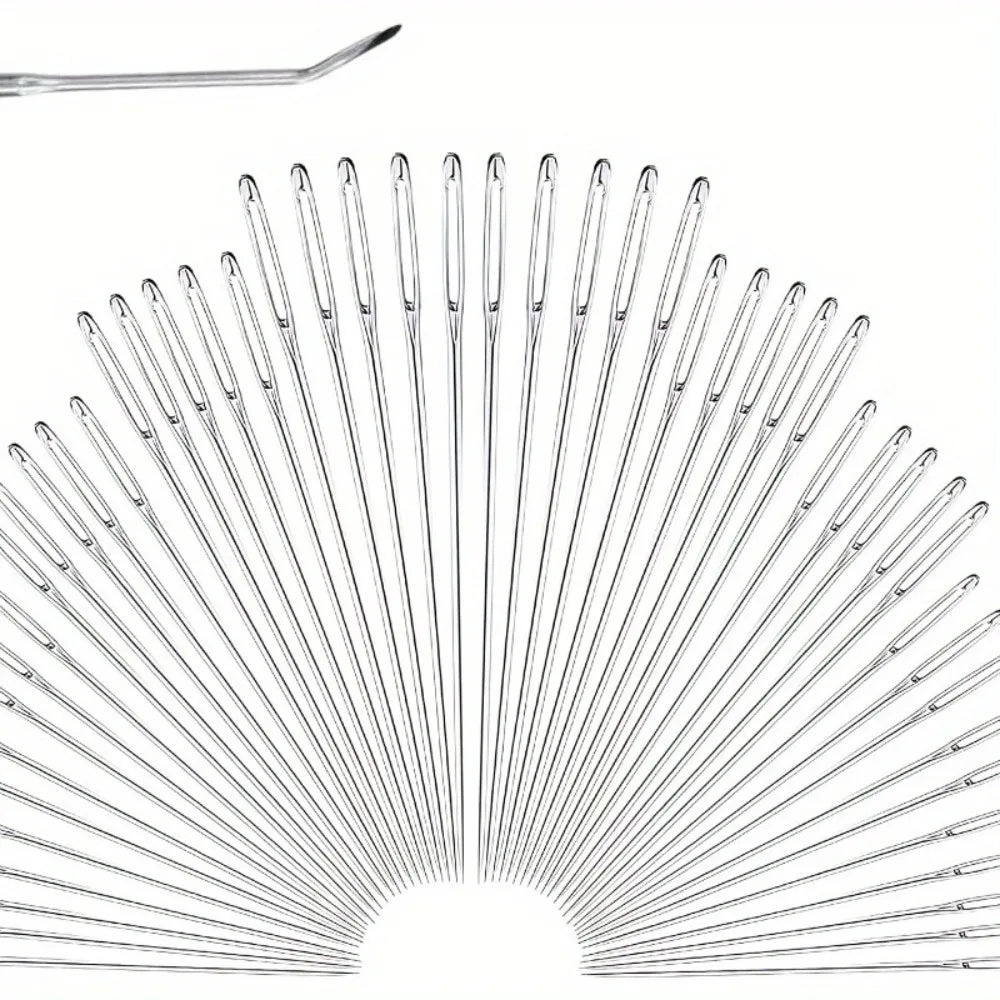 3set Stainless Steel Hand Sewing Needle Set, Big Eye Embroidery Needle, Various Sizes, High-end Needle Embroidery Craft Supplies Qme