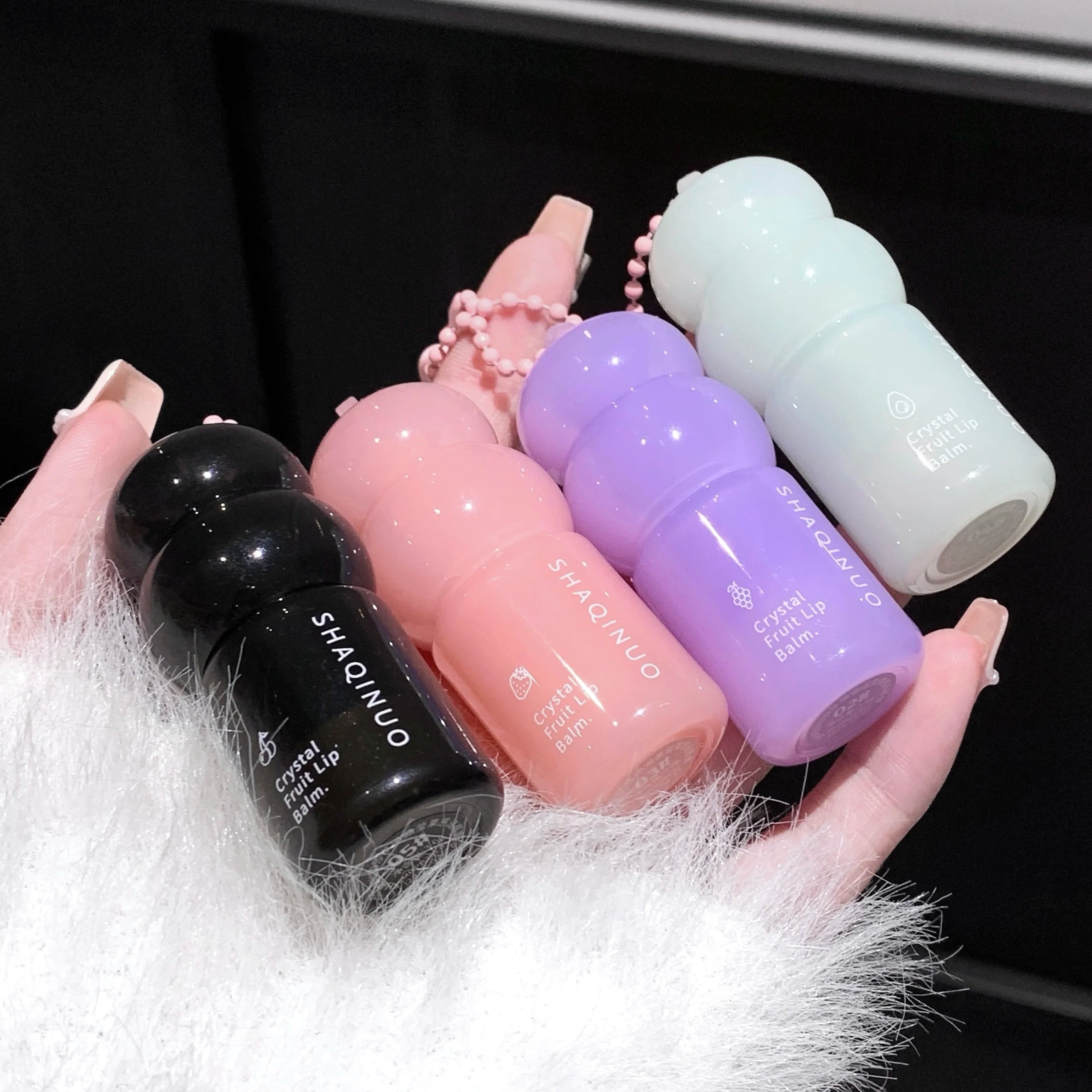 Hydrating Fruit Lip Balm Pendant Tinted Moisturizing Care Fall Winter Qme