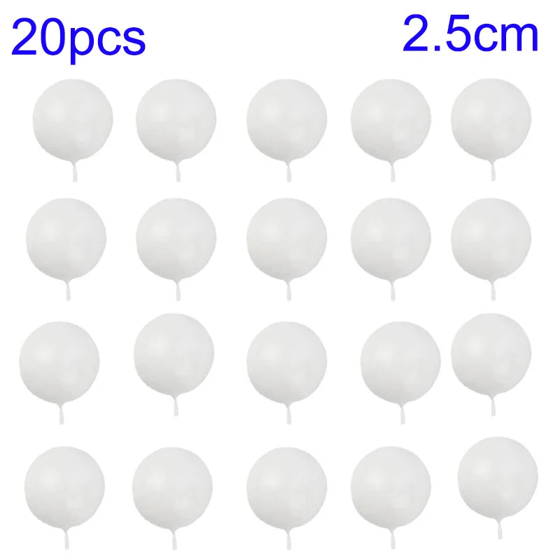 20Pcs Cake Topper Gold Silver Ball Happy Birthday Cake Topper DIY Cupcake Flag Wedding Christmas Ball Decor Birthday Decoration Qme 20pcs-White-2.5cm