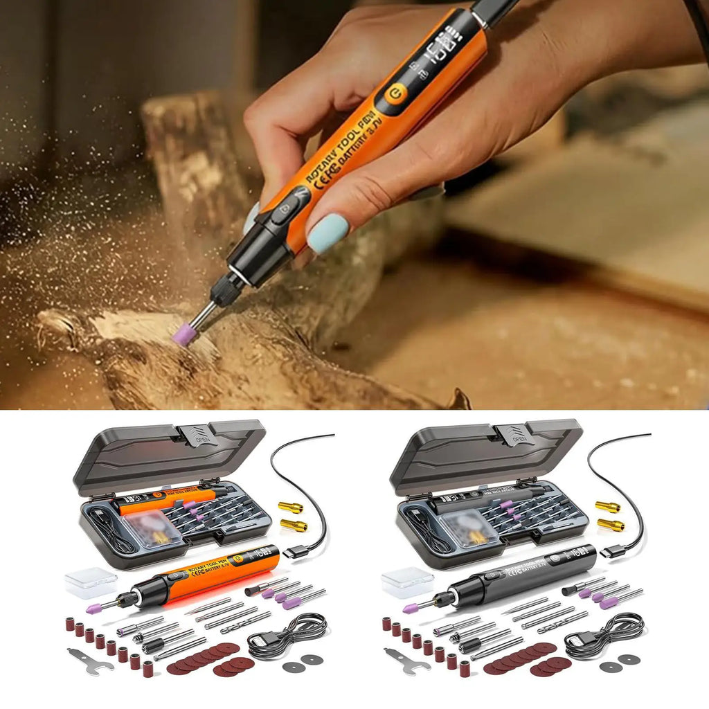 Rotary Tool 6 Speed Rechargeable Drilling Pen Electric Light Jewelry Qme