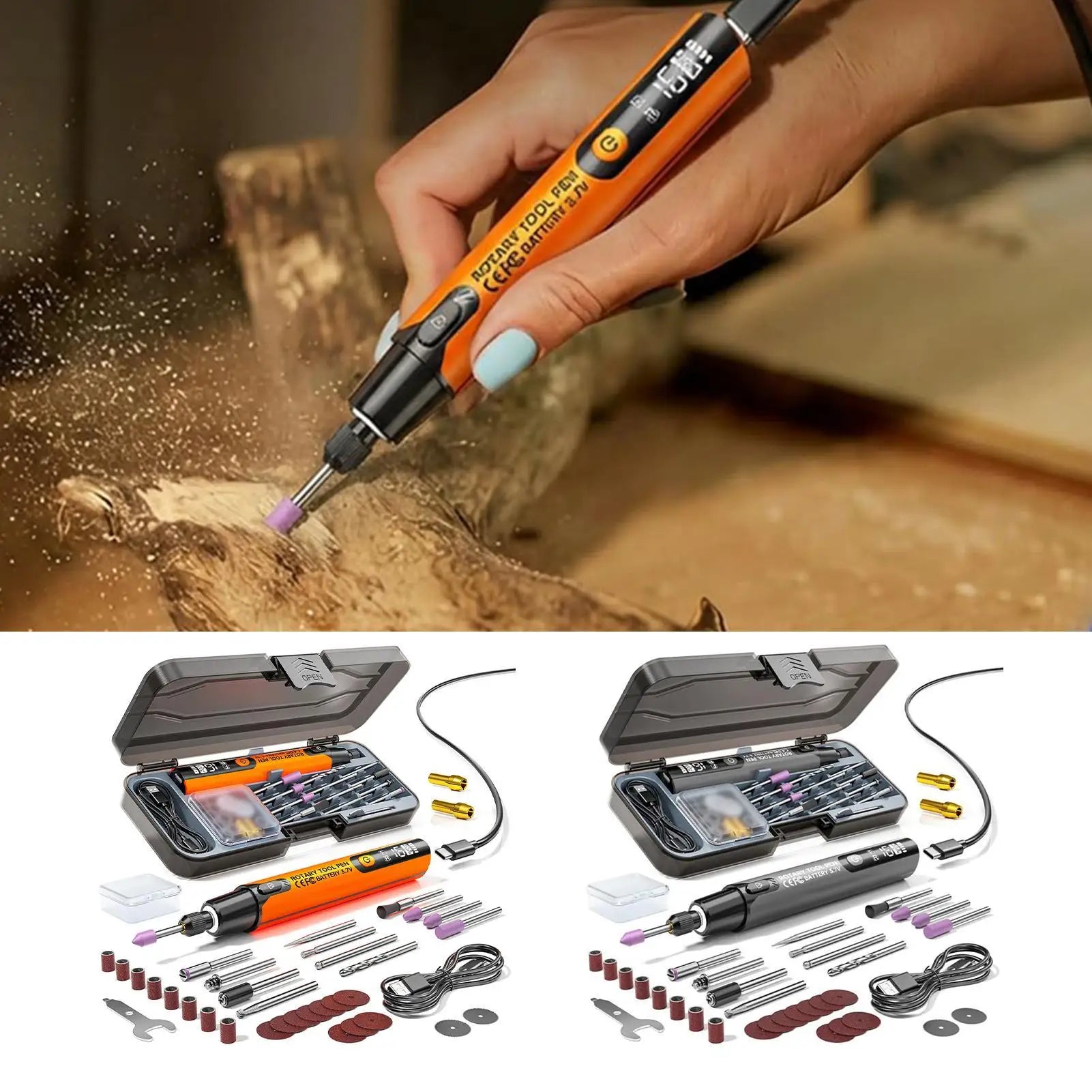 Rotary Tool 6 Speed Rechargeable Drilling Pen Electric Light Jewelry Qme