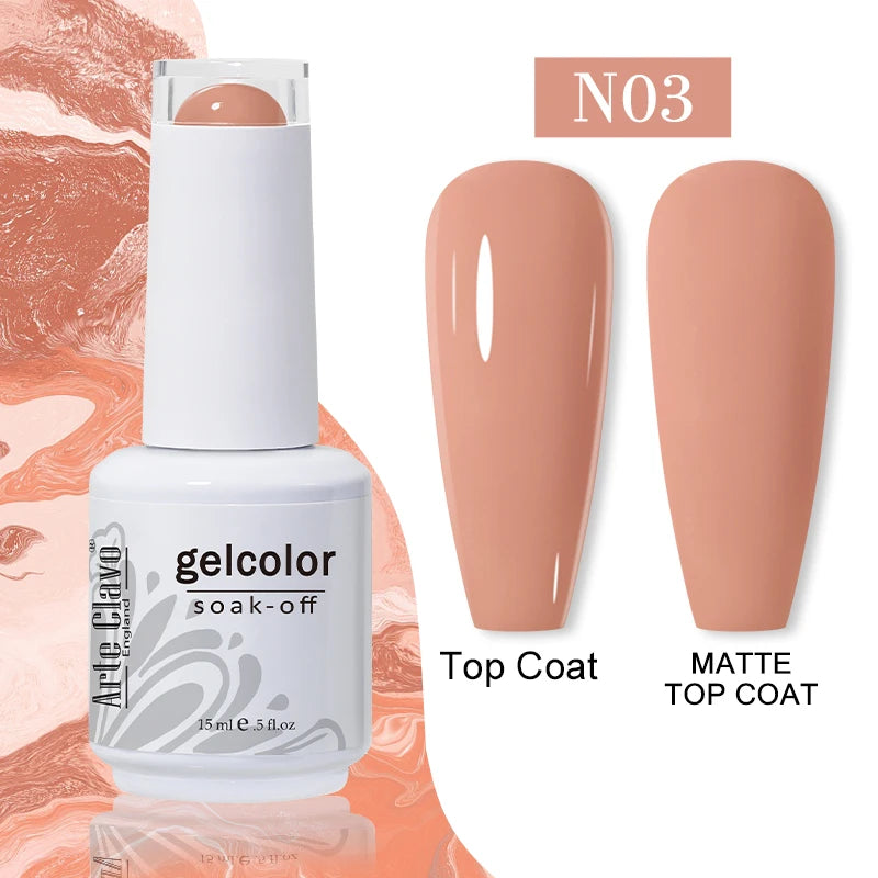 Arte Clavo Gel Nail Polishes Pink Nude Hybrid Lak Manicure