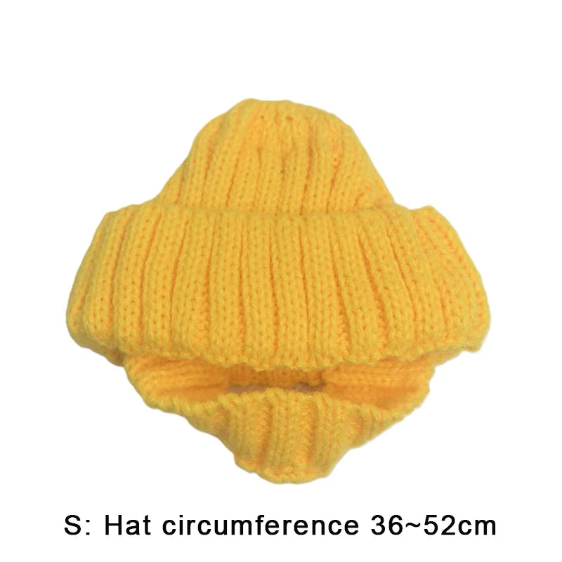 Soft Knit Ear Flaps Keep Warm Small Dogs Winter Indoor Outdoor Use Qme A3