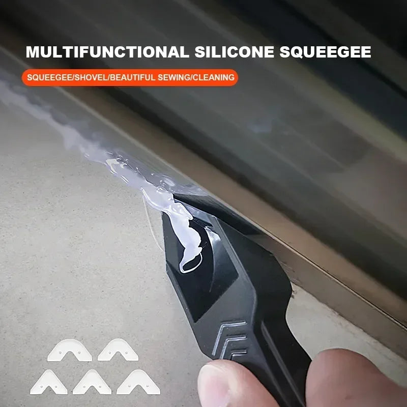 5-in-1 Silicon Scraper Silicone Tool Smooth Grouting Kit Scraper Squeegee Clean Glass Windows Cleaning Tool Home Household Tools Qme