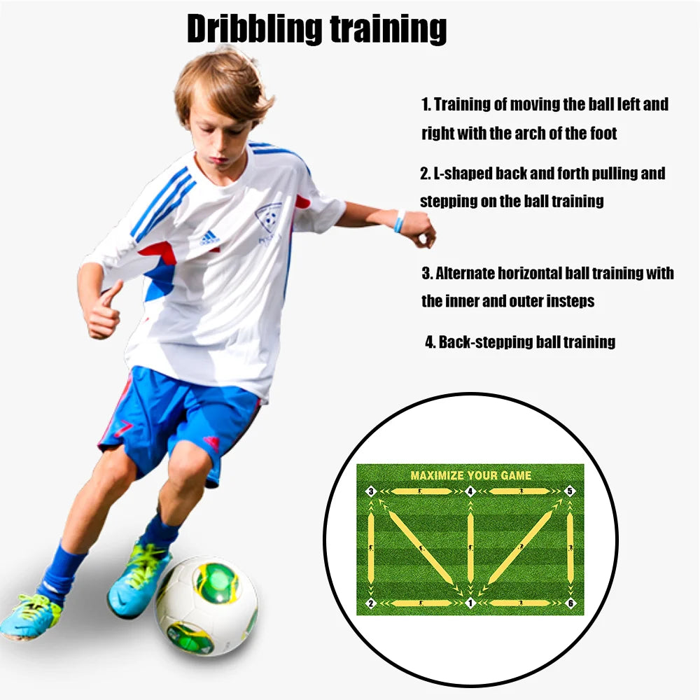Football Training Mat Rug Dribbling Futbol Voetbal Mats Carpet Kids Qme