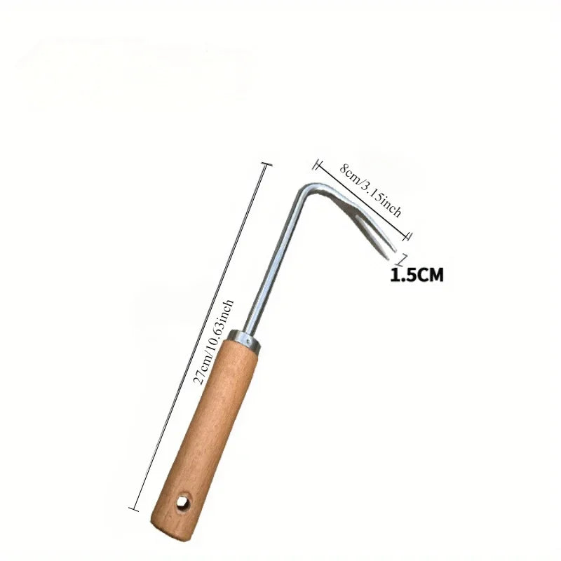 Stainless Steel Manual Weed Puller Gardening Rake Hand Weeder Sharp Qme
