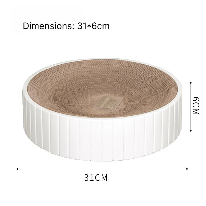 B Corrugated Cat Scratching Post with Catnip Wear-resistant Scratch-resistant Cat Bed Scratcher Sofa Protector Cats Furniture Qme White circular