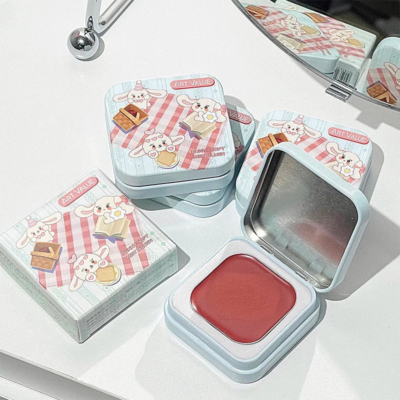 Art Value Single Color Matte Blusher Palette Blush Cream Contour Makeup Natural Cheek Tint Brighten Face Blusher Korean Cosmetic Qme