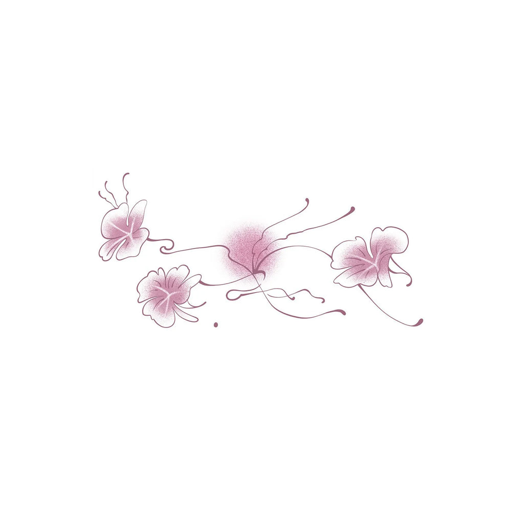 Pink Gradient Flower Temporary Tattoo Sticker, Romantic Waterproof Body Art for Belly & Arm, Fake Tattoo Qme